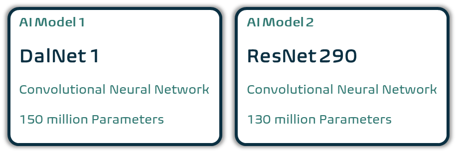 FatCube AI convolutional neural network models, DalNet 1 & ResNet 290.